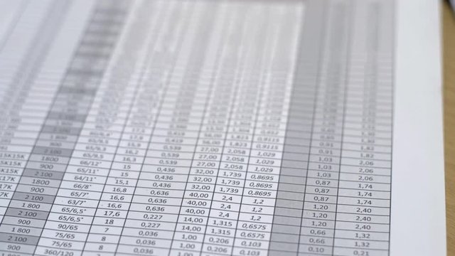 Documents, spreadsheets with lots of numbers in black folder