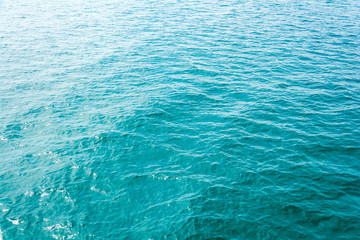 Blue sea and a moving