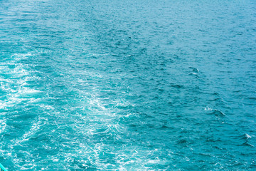 Blue sea and a moving