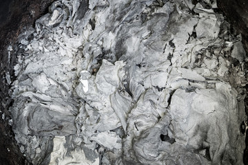Texture of Ash from burnt Paper in the bin Background - Concept