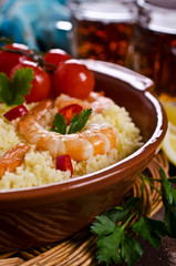 Couscous with shrimp
