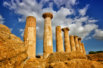 The temple of heracles in the Valley of the Temples, Agrigento, Sicily, Italy
