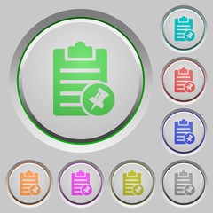 Note pin push buttons