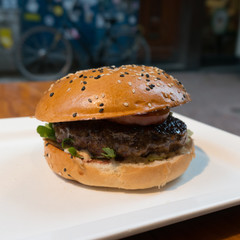 A beef burger in Amsterdam