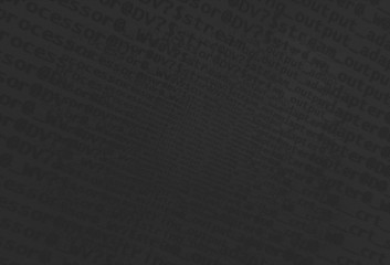 Diagonal black and white computer text texture background