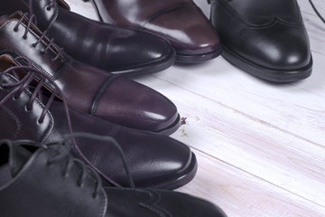 Male fashion with shoes on white