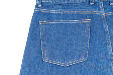 Back pocket of a blue jeans