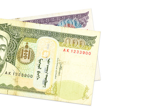 two mongolian togrog bank notes