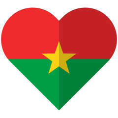 Burkina Faso flat heart flag
