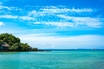 Blue sea and a moving reflection