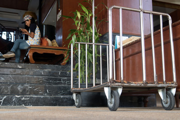 trolley for luggage before Entering the hotel