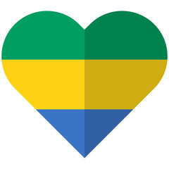 Gabon flat heart flag