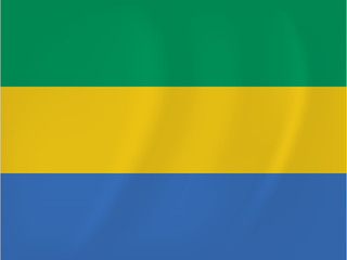 Gabon waving flag