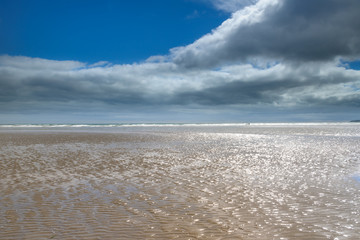 Fototapeta na wymiar Beach reflection, Murlough Beach, Newcastle, Northern Ireland
