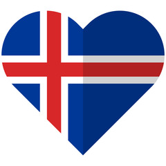 Obraz premium Iceland flat heart flag