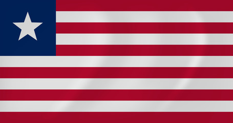 Naklejka premium Liberia waving flag