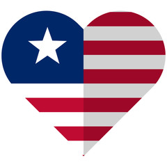 Liberia flat heart flag
