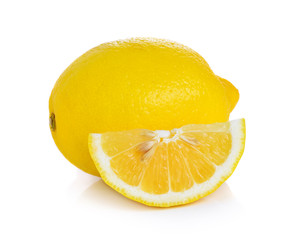lemon and slice isolated on white background