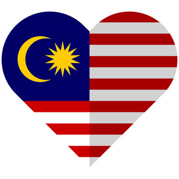 Malaysia Flat Heart Flag