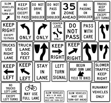 Road signs in the United States. Regulation of Movement. Vector