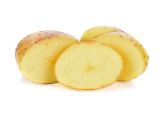 Naklejka na ściany i meble Sliced potatoes isolated on white