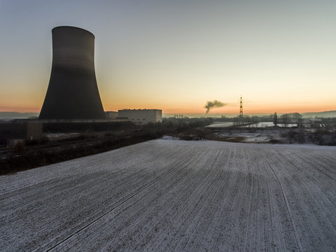 nuclear power plant sunset sunrise Radiation soil environment