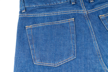 Back pocket of a blue jeans