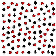 The seamless pattern made out of casino symbols