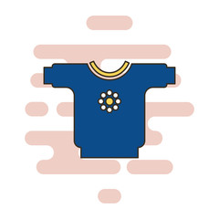 Sweater color thin line icon. Cloud background
