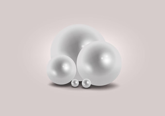 Perls on grey background