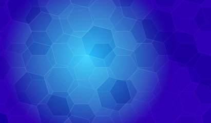 Obraz na płótnie Canvas abstract light blue, dark blue color hexagon background. vector.