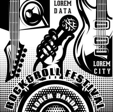 vector template for advertising poster rock and roll concert or festival
