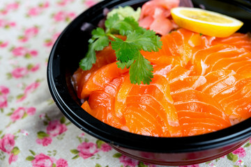 japanese food Mix Sashimi Chirashi Rice Bowl