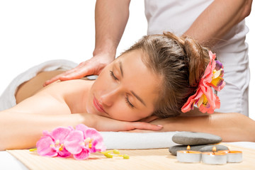 Obraz na płótnie Canvas Services of a professional massage in the spa complex