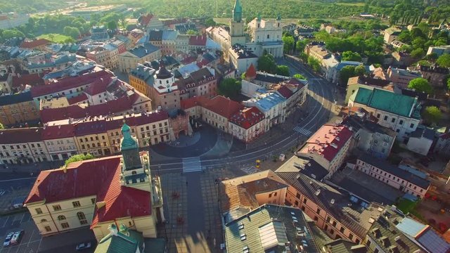 Lublin, stare miasto - przelot nad bramą Krakowską