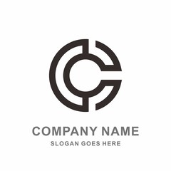 Monogram Letter C Geometric Circle Strips Architecture Interior Furnishing Business Company Stock Vector Logo Design Template 