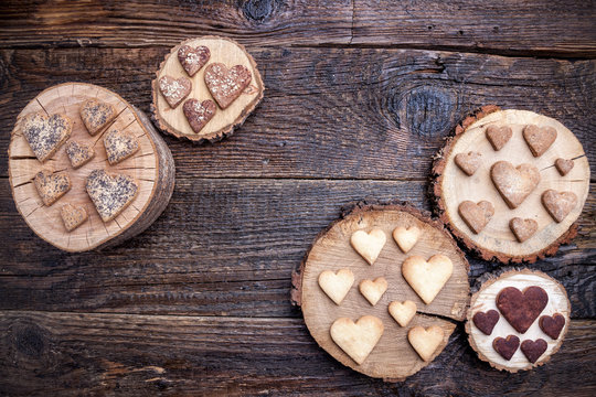 Delicious heart shaped cookies baked with love