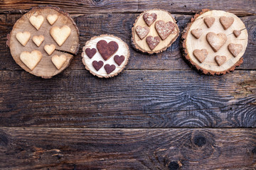 Delicious heart shaped cookies baked with love