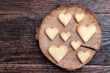 Delicious heart shaped cookies baked with love