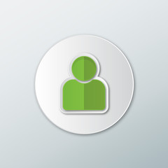 Green avatars icon in a flat style with shadow on a white background