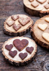 Delicious heart shaped cookies baked with love
