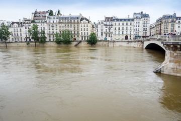 PARIS, FRANCE - June 4, 2016 : The worst floods in a century hav