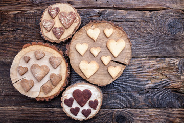 Delicious heart shaped cookies baked with love