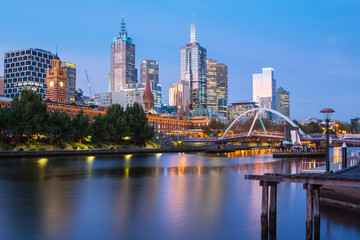 Naklejka premium Melbourne Skyline at Dusk