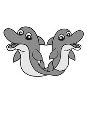 2 friends team couple little delfin cute cute comic cartoon grin smile funny
