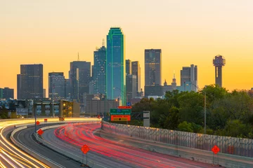 Kussenhoes Dallas downtown skyline at twilight, Texas © f11photo
