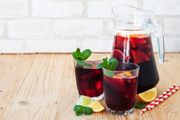 Red Sangria with fuits
