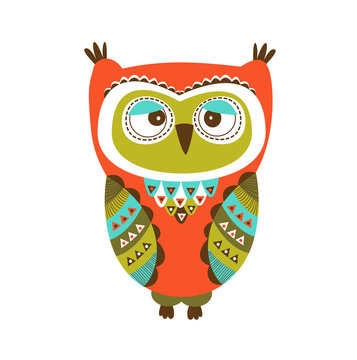 Cute Colorful Owl.
