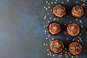 Fototapeta na wymiar Chocolate cupcakes