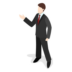 Isometric set of business people